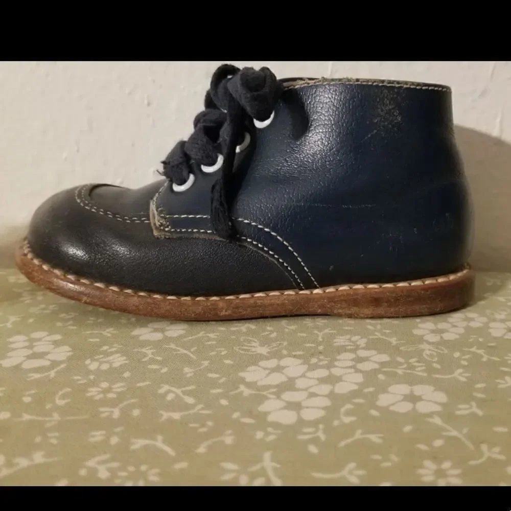 Navy blue vintage booties